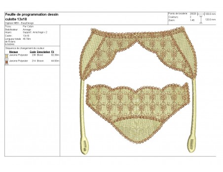 Instant download machine embroidery design panty and garter belt