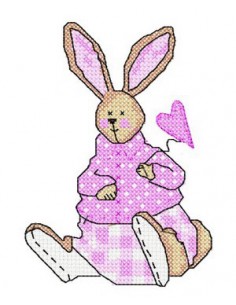 Lapin coeur 13x18