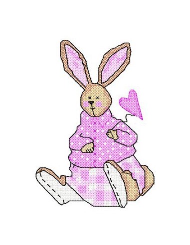 Lapin coeur 13x18