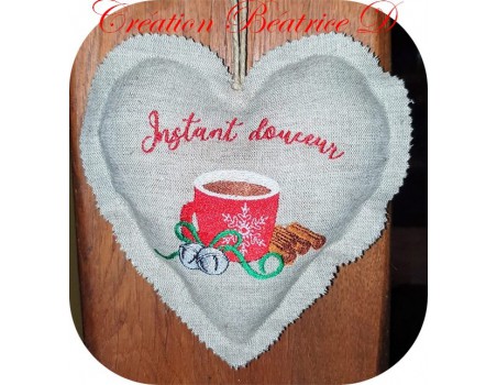 Motif de broderie machine tasse à café noël