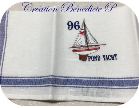 Motif de broderie machine   voilier 96