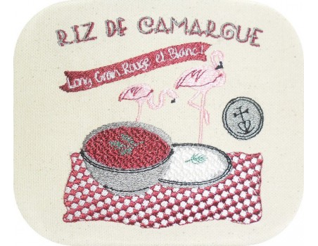 Motif de broderie machine riz de camargue