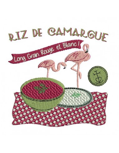 Motif de broderie machine riz de camargue