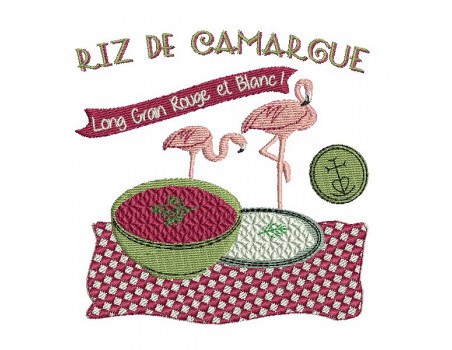 Motif de broderie machine riz de camargue