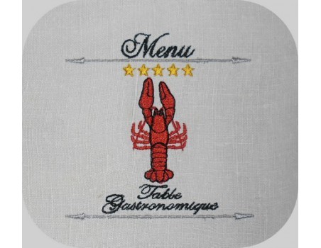 motif de broderie menu 5 étoiles