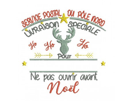 Instant download machine embroidery design delivery of the north pole Santa Claus