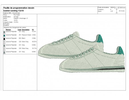 Motif de broderie machine baskets
