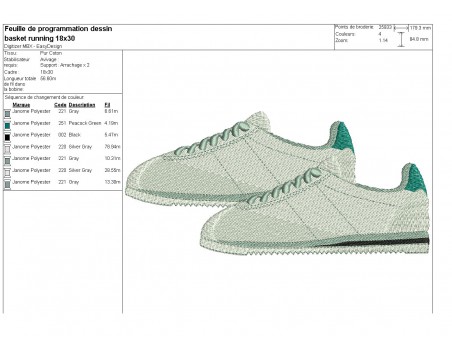 Motif de broderie machine baskets