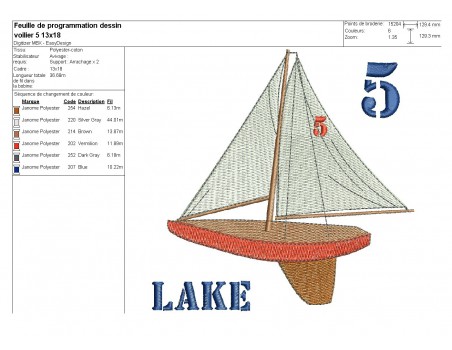 Instant download machine embroidery sailboat