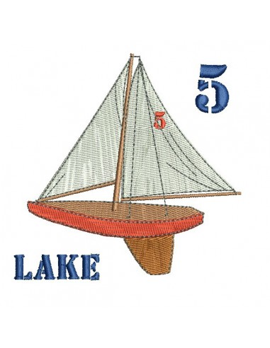 Instant download machine embroidery sailboat