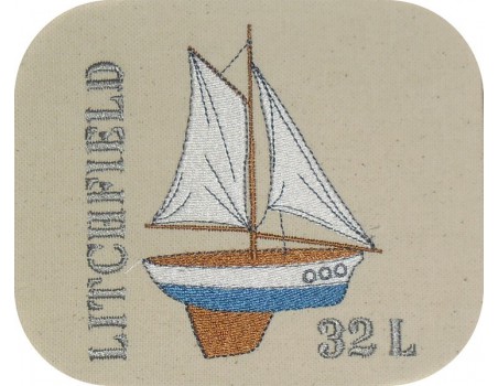 Instant download machine embroidery sailboat