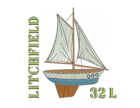 Instant download machine embroidery sailboat