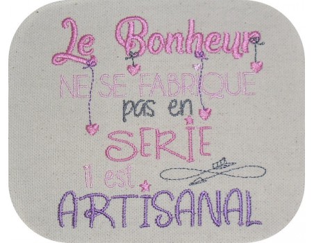 Motif de broderie machine bonheur artisanal