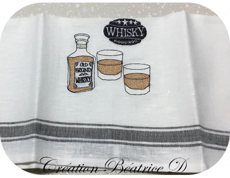 Motif de broderie machine whisky