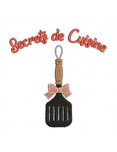 Motif de broderie machine secrets de cuisine spatule plate