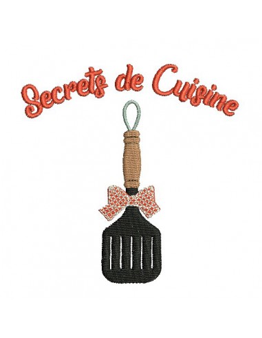 Instant download machine embroidery design family secrets flat spatula