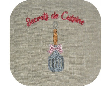 Motif de broderie machine secrets de cuisine spatule plate