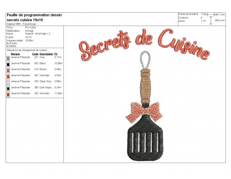 Instant download machine embroidery design family secrets flat spatula