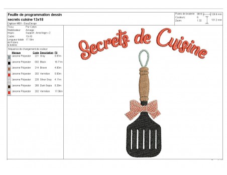 Instant download machine embroidery design family secrets flat spatula