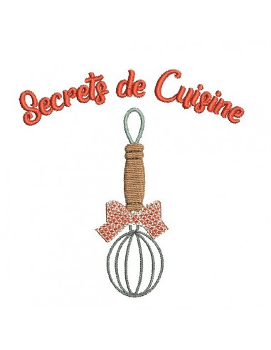 Motif de broderie machine secrets de cuisine fouet