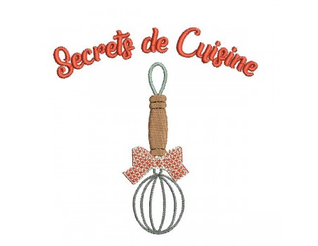 Motif de broderie machine secrets de cuisine fouet