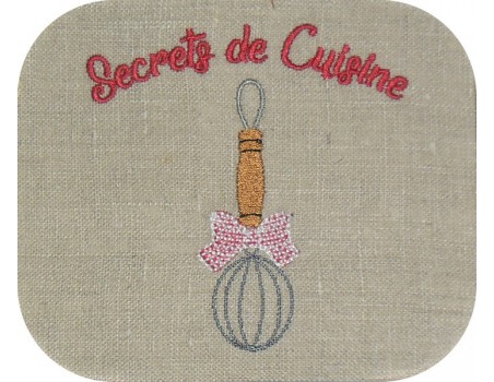 Motif de broderie machine secrets de cuisine fouet