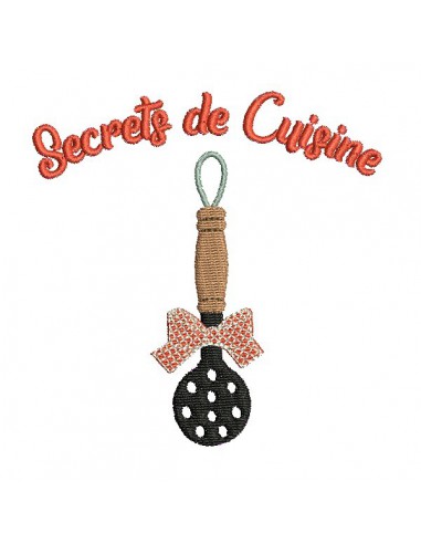 Motif de broderie machine secrets de cuisine spatule ronde