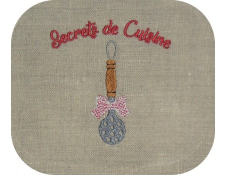 Motif de broderie machine secrets de cuisine spatule ronde