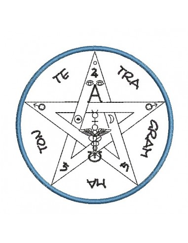 Motif de broderie machine pentagramme
