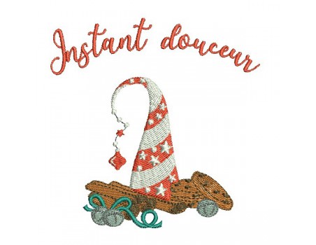 Motif de broderie machine bonnet de noël avec cookies