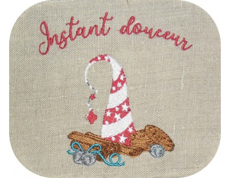 Motif de broderie machine bonnet de noël avec cookies