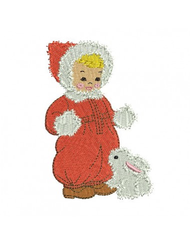 Instant download machine embroidery design little girl on a reindeer