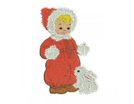 Instant download machine embroidery design little girl on a reindeer