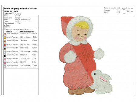 Instant download machine embroidery design little girl on a reindeer