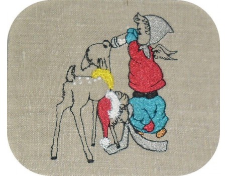 Motif de broderie machine enfants avec un faon