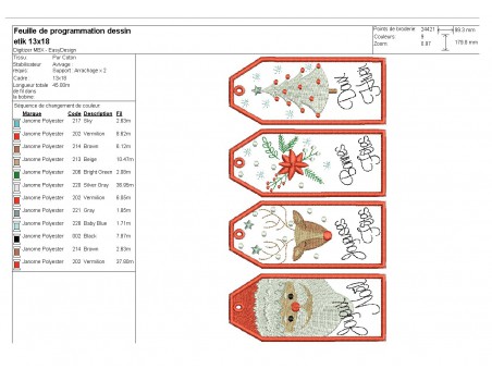 Instant download machine embroidery design Christmas flower  label ith