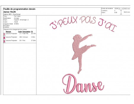 Motif de broderie machine danse