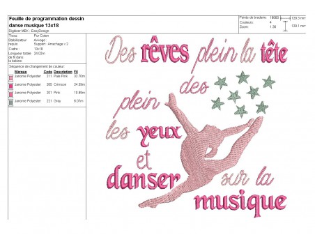 Instant download machine embroidery design dance