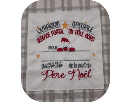 Motif de broderie machine livraison père noël enfant sage