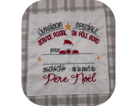 Motif de broderie machine livraison père noël