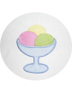 Motif de broderie coupe de glaces