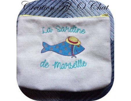 Instant download machine embroidery  Breton sardine