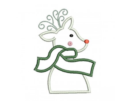 embroidery design Christmas deer with its garland