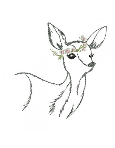 embroidery design applique deer