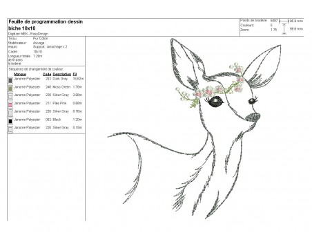 embroidery design applique deer