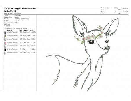 embroidery design applique deer