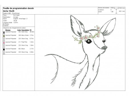embroidery design applique deer