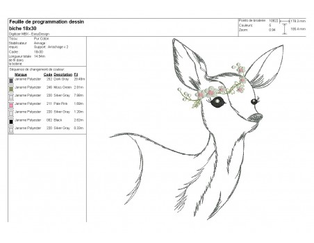 embroidery design applique deer