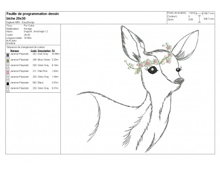 embroidery design applique deer