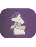 Motif de broderie machine petit cerf en appliqué